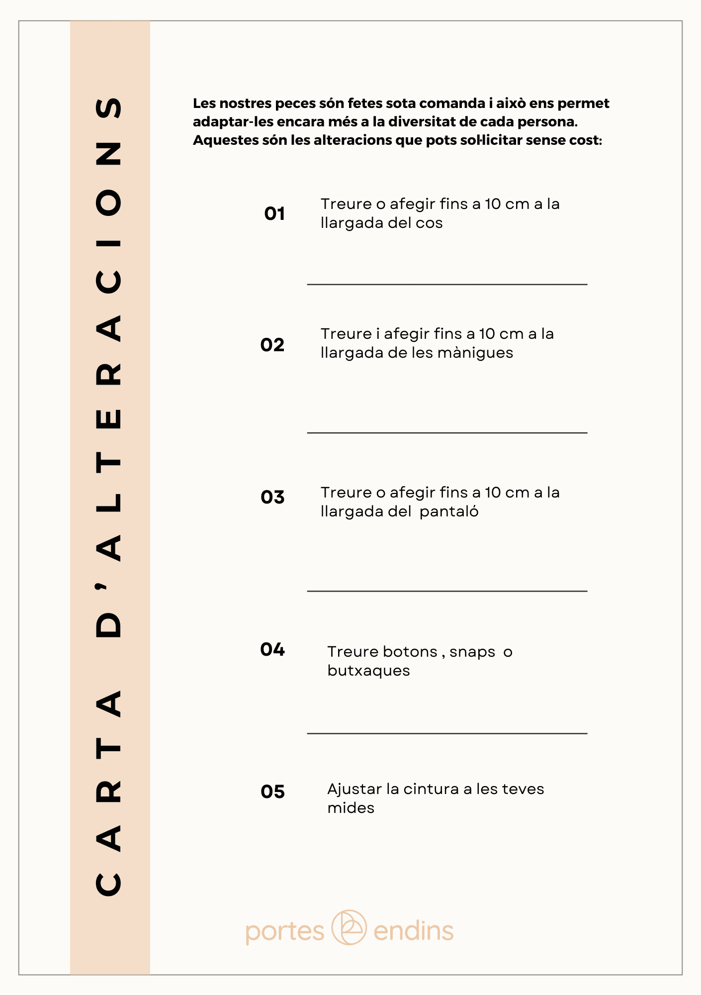 10. CAT Alterations free of charge, inclusive clothing - Portes Endins